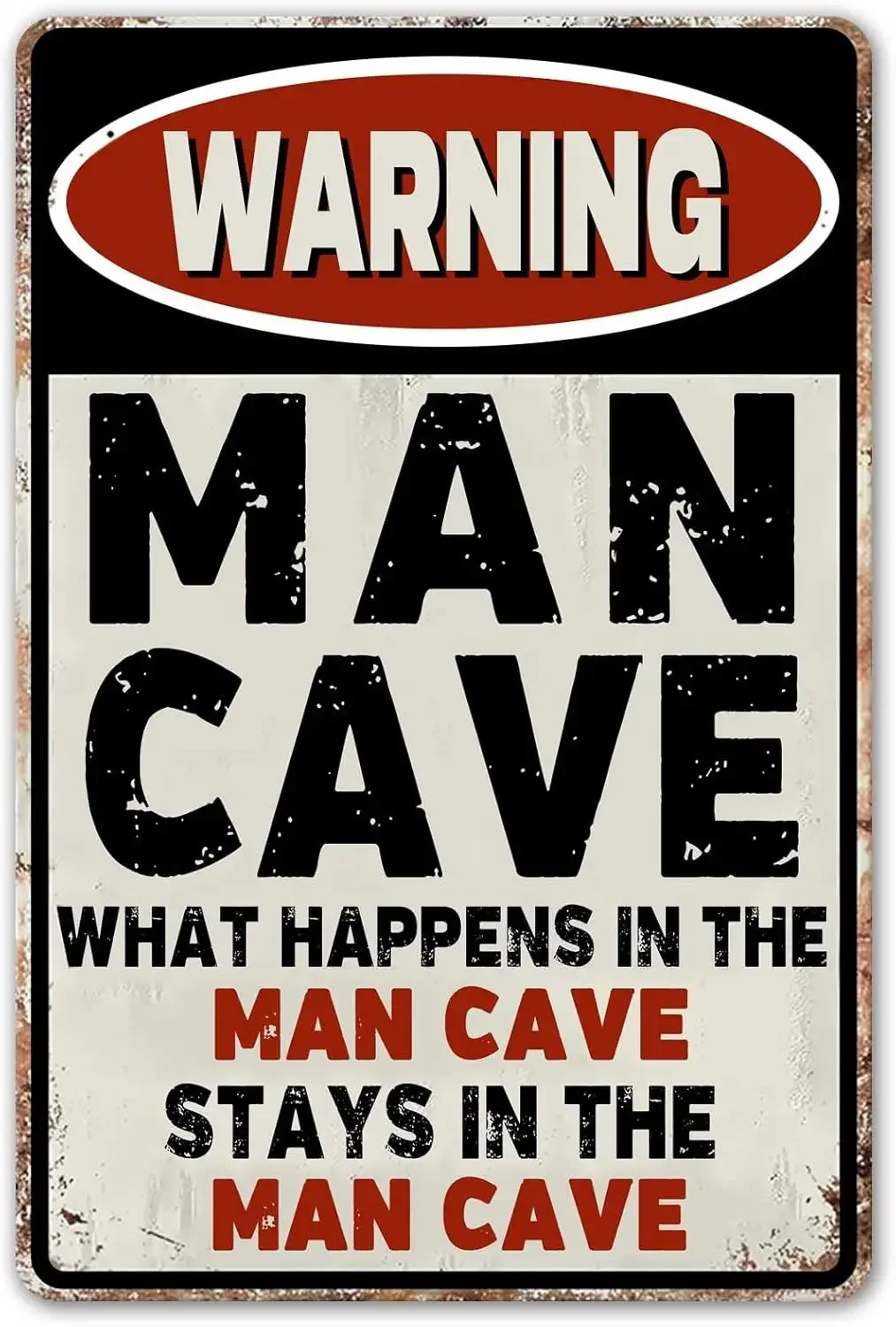 Divertido letrero de Bar Man Cave Vintage de Metal para decoración de pared de garaje y hogar (240)