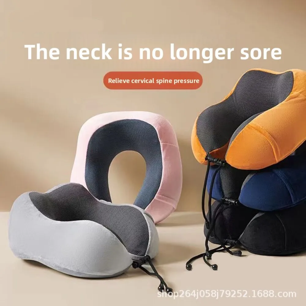

U Shaped Memory Foam Neck Pillow for Travel Office Use with Soft Cloth Cover for Comfortable Support