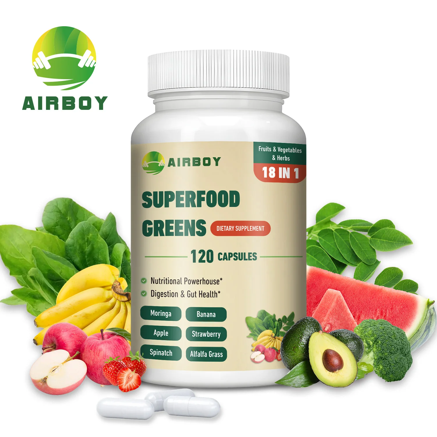 

Superfood Greens - Boosts Energy Production, Improves Immunity, and Supports Gut Health