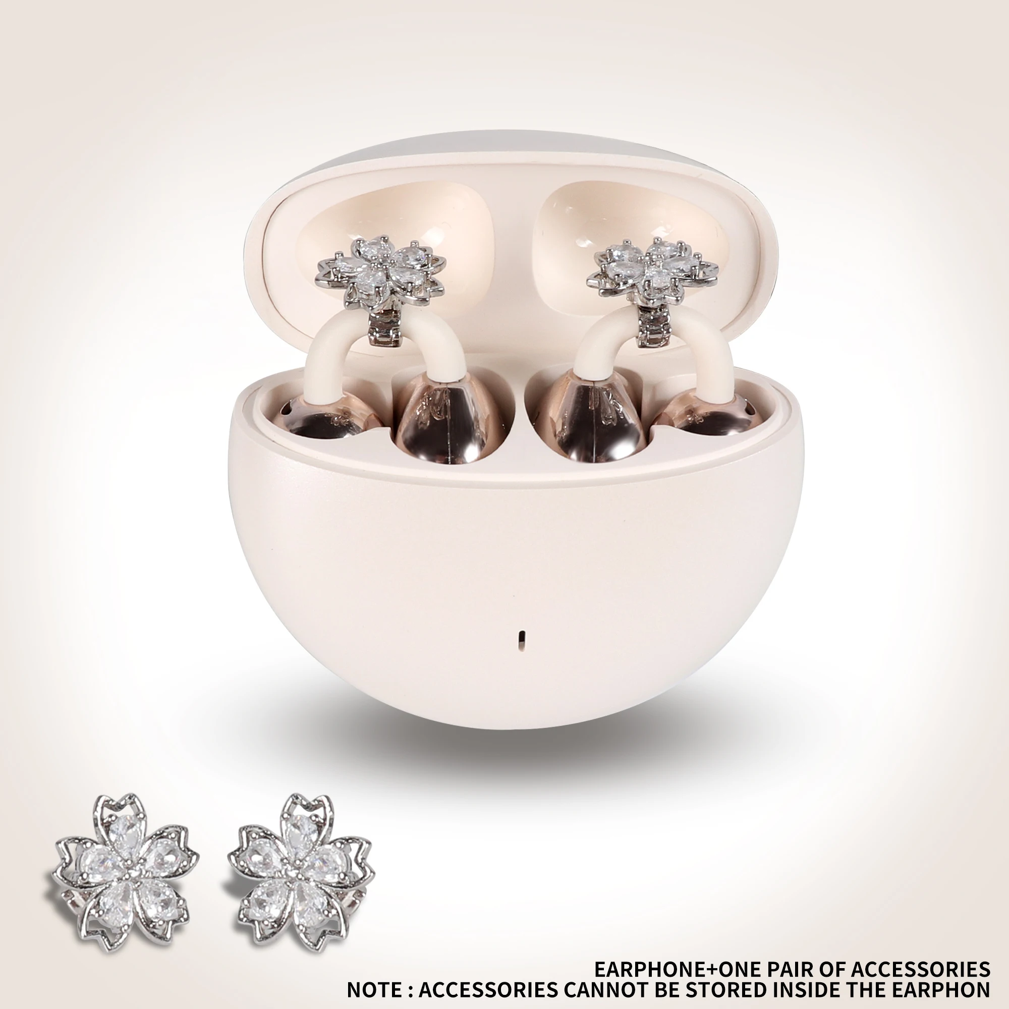 OWS الأذن كليب بلوتوث 5.4 سماعات مع 1 زوج الزركون أقراط مشبكية دعوى IPX4 مقاوم للماء غير في الأذن سماعات لاسلكية حقيقية