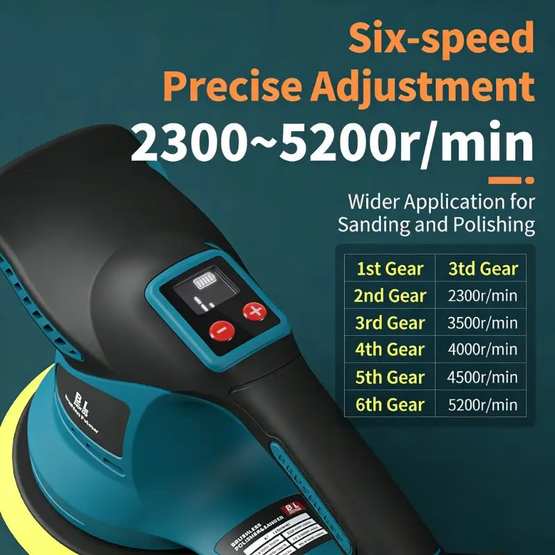 Wireless All-in-One Car Waxing & Grinding Machine Brushless Lithium Polisher for Scratch Removal & Home Use
