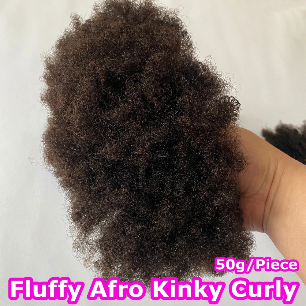 

Raw Hair Fluffy Afro Kinky Curly Bundles Hair Extension Human Hair Mongolian Remy Hair Double Drawn Women's Bundles Natural Hair