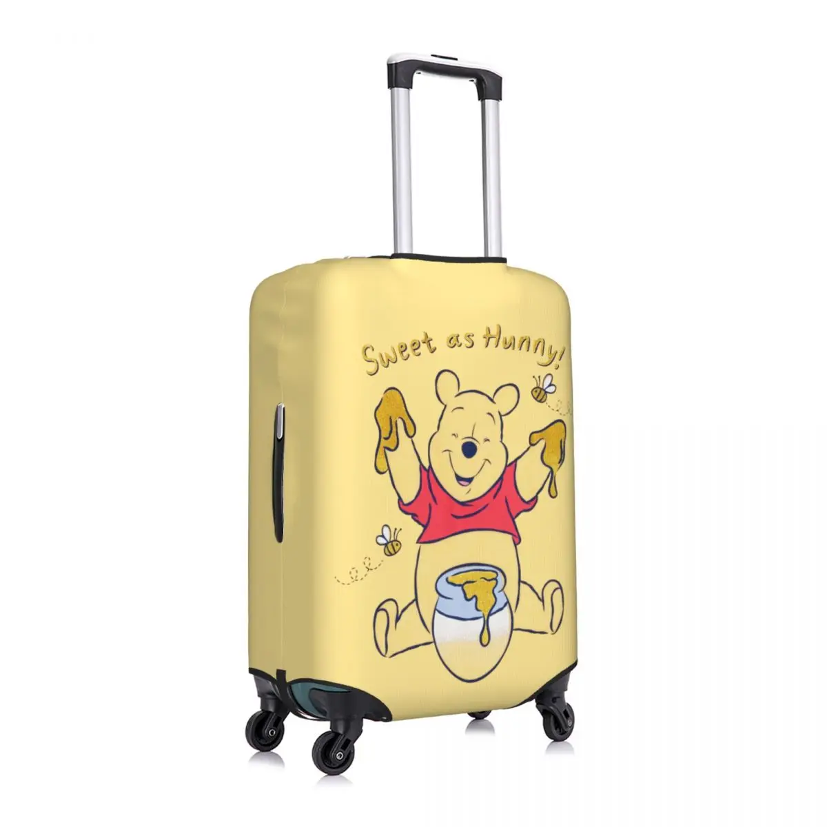 Custom Winnie The Pooh Travel Luggage Cover Washable Cartoon Bear Suitcase Cover Protector Fit 18-32 Inch