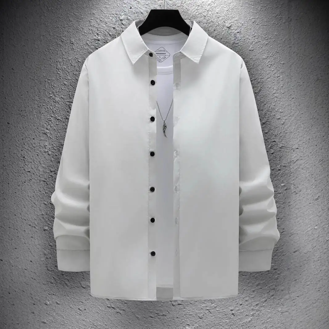 

Faionable Geometric Gold Stamp Print Casual Long Sve Men's irt Ele PU Leather Fabric Non-iron Treaent Autumn Wear