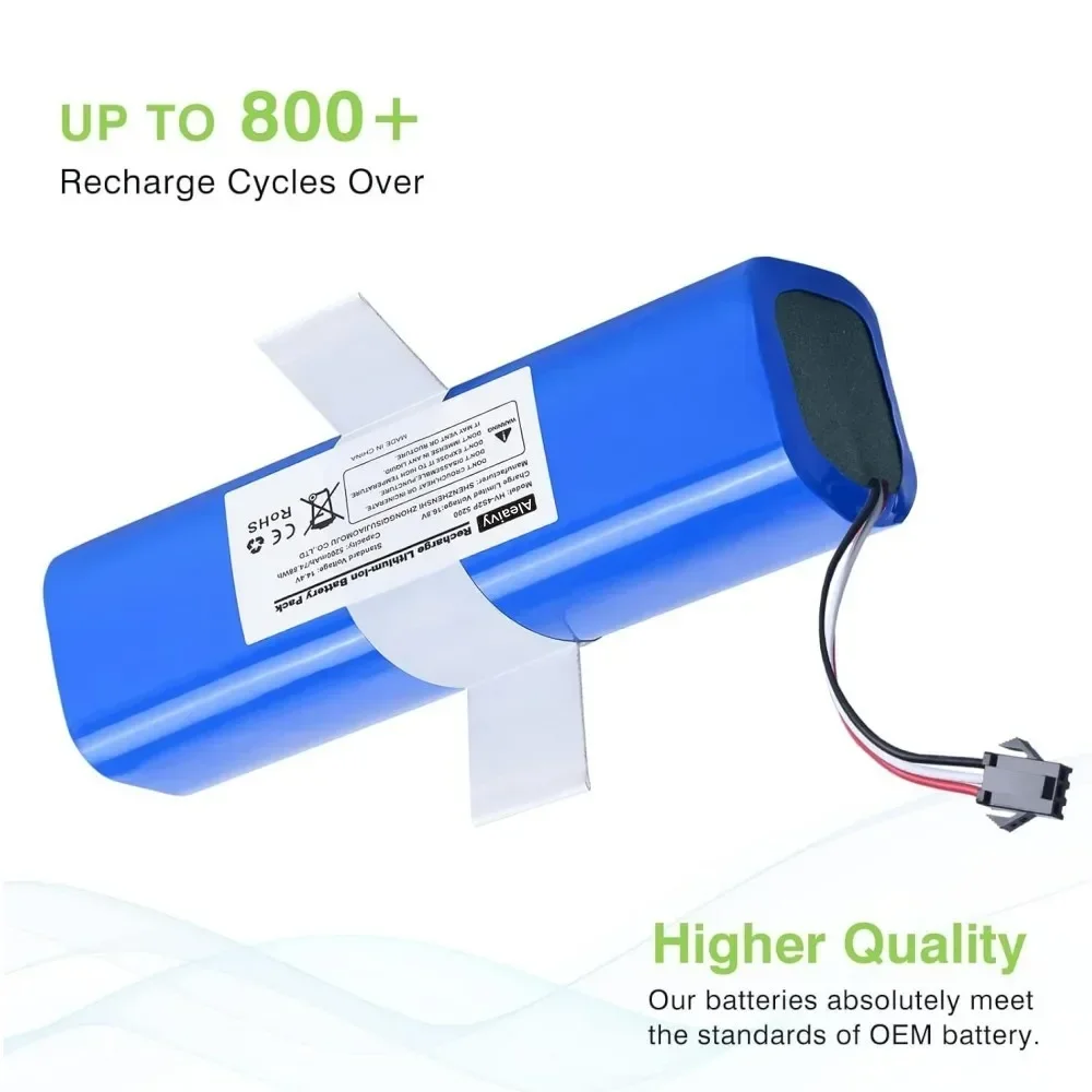 Rechargeable Battery 14.4V 12800mAh For XiaoMi Lydsto R1,Viomi S9,Proscenic M7 Pro,Lenovo LR1 Replacement Li ion Battery Pack