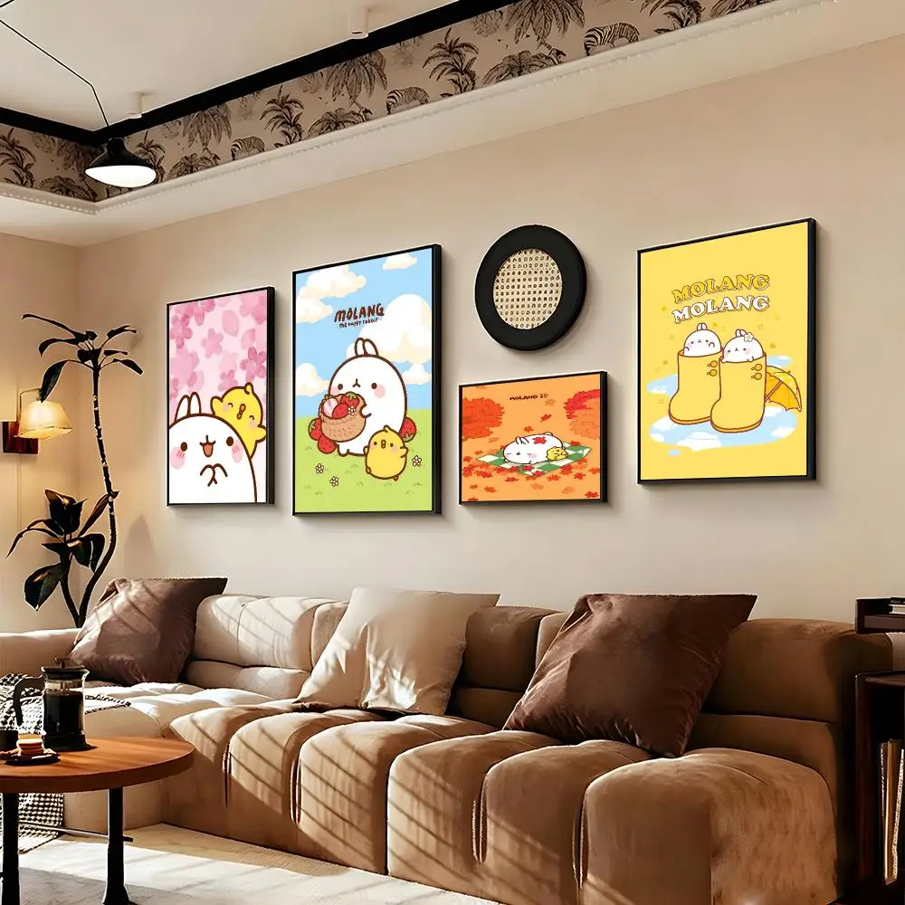 Cartoon Cute M-Molang Kawaii Painting Calligraphy Paper Print Home Living Room Bedroom Entrance Bar Cafe Art Decorative Painting