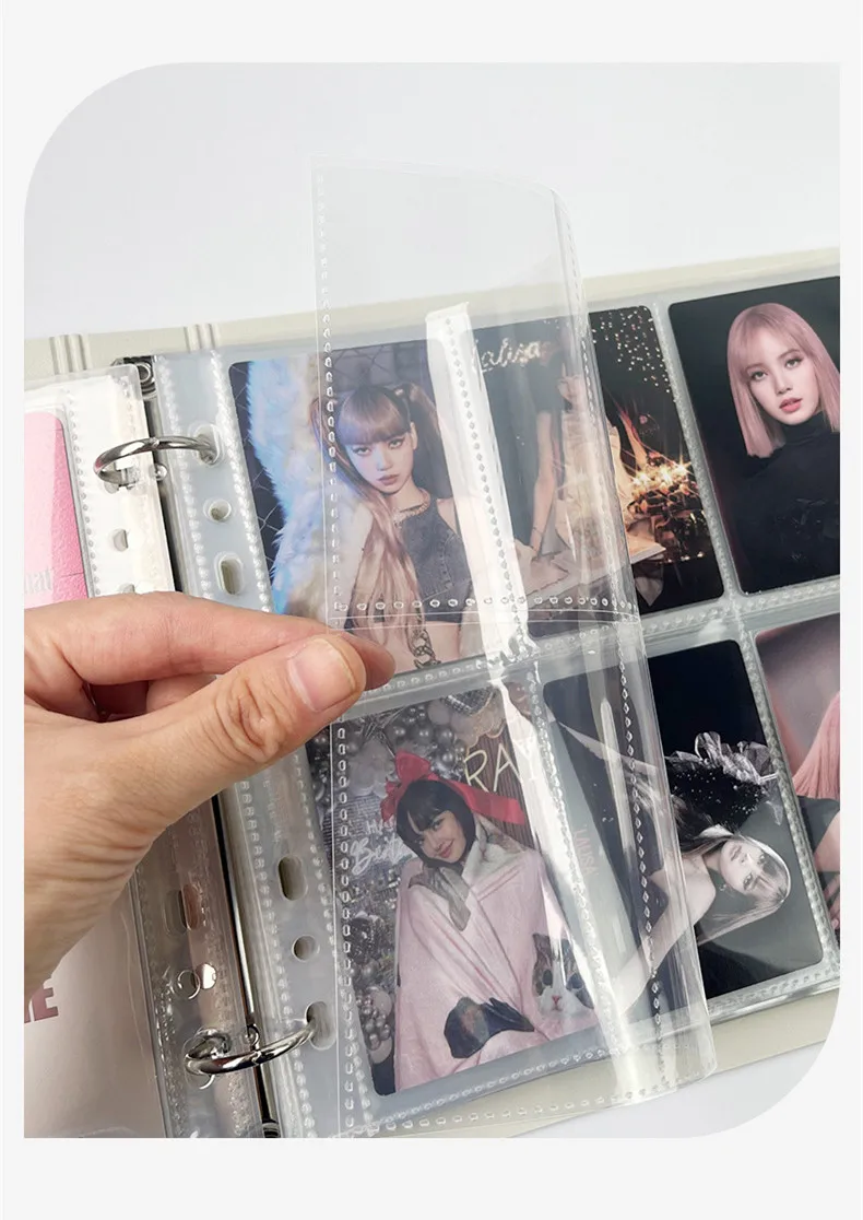 MINKYS Kawaii 5/6/9 Räume 7,6 cm Kpop-Fotokartenbinder, großes Fassungsvermögen, Idol-Fotokartenalbum, Fotokarten, Binder, Sammelbuch – Detail 5