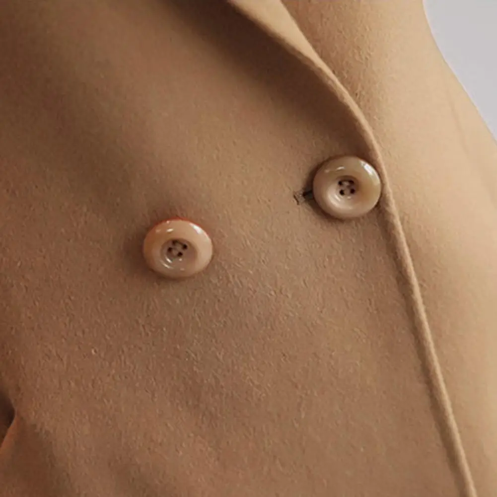 

2025 Elegant Women Woolen Coats Notch Lapel Single-Breasted Peacoat Casual Trench Coat Mid-Long Thick Overcoat Fall Wool Coats