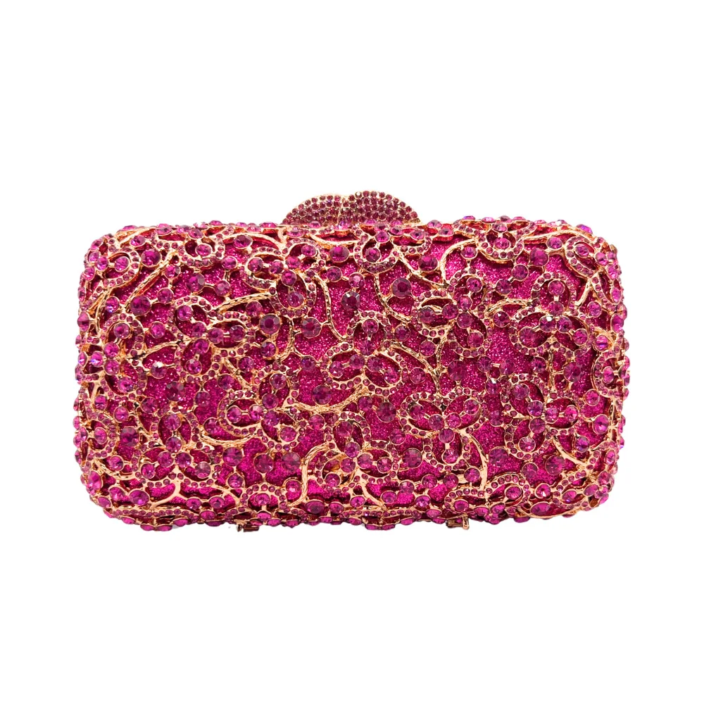 

Diamond Dinner Banquet Hollow Flower Diamond Clutch Stone Clutch Women's Rhinestone Handbag Affordable Glitter Quilted Crossbody