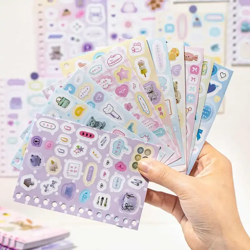 30sheets/piece Laptop Kpop Scrapbook Journal Kawaii Stickers Kids Gift Korean Ins Cute Collage Material Decorative Sticker Book image 2