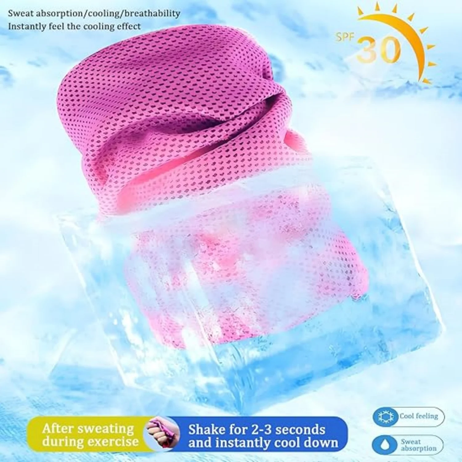 

2pcs Cooling Wristbands Summer Cycling Running Camping Dancing Boxing Fitness Ice Cooling Wristband Multifunction Cooling Tools