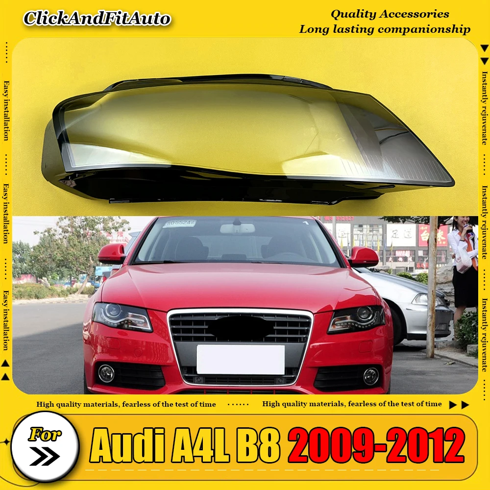 

For Audi A4L B8 2009-2012 Front Headlamp Transparent Cover Lampshade Lamp Shell Masks Headlight Shade Lens Plexiglass