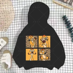 New Children's Tracksuit Hoodie Children's Hoodie Spring Fall Boys Girls Children's Top 2D Cartoon Printed Lion King Simple