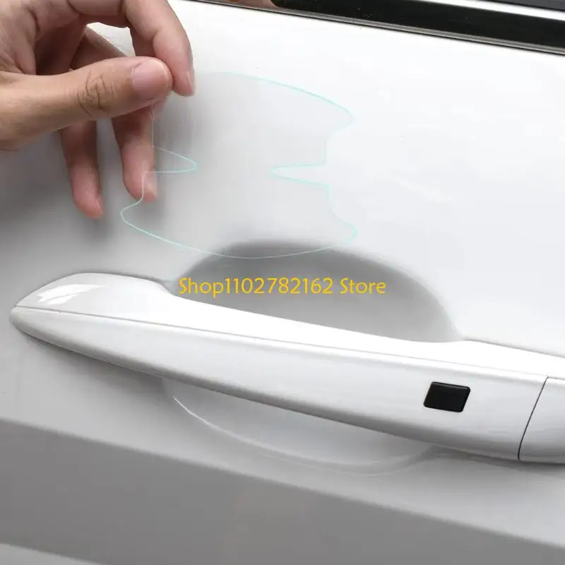 

547B 4PCS Auto Door Handle Guard Clear Protective Cover Prevents Paint Damage Universal Design For Cars Quick Installation