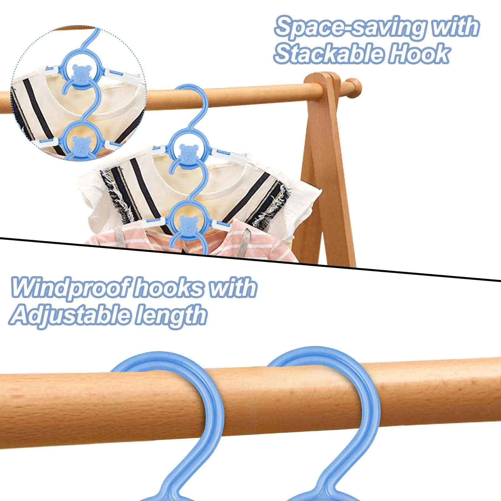 Non-slip Baby Clothes Hanger Adjustable Storage Hangers Plastic Multi-Functional Clothes Hanger, Clothing Store,Family