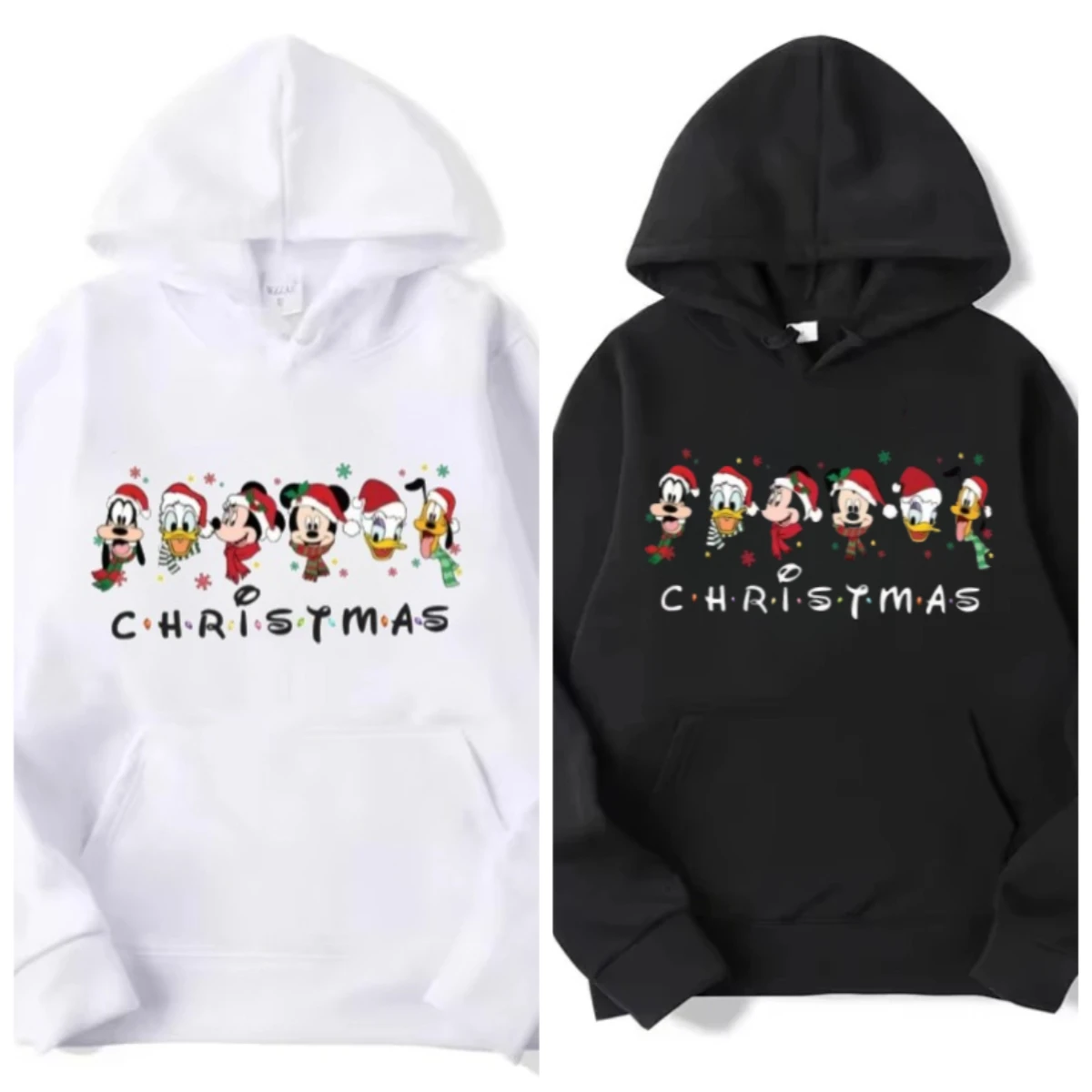 2025 Navidad Disney ropa familiar niños y niñas invierno cuello redondo sudadera suelta manga larga ropa familiar Unisex familia de gran tamaño