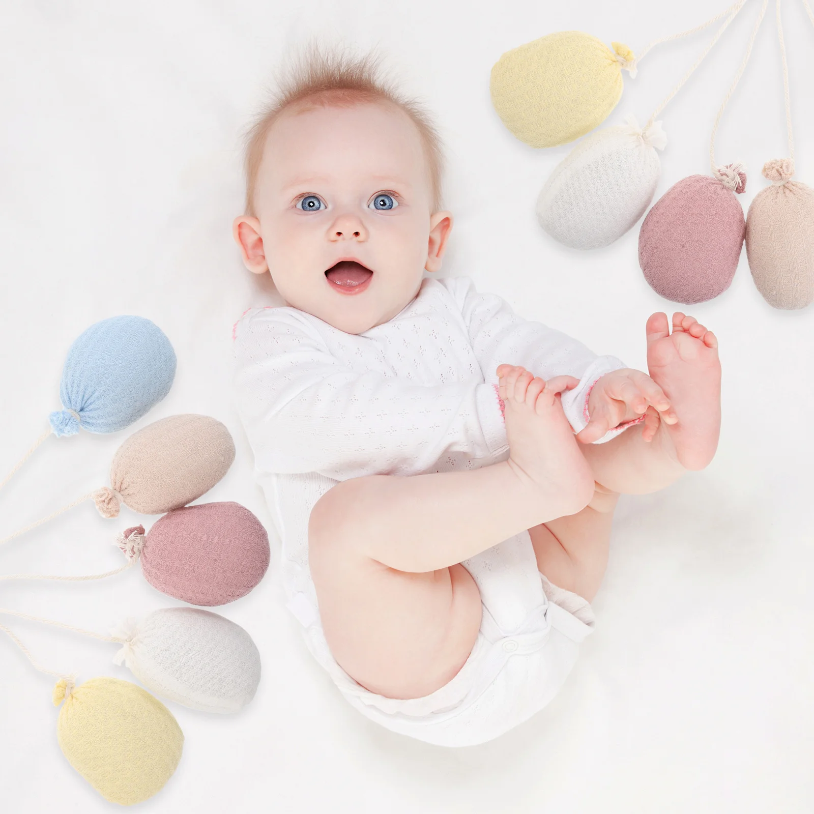 

5Pcs Photography Prop Felt Balloons Multicolour Pastel Colour Balloon Set Birthday Party Wedding Photo Backdrop