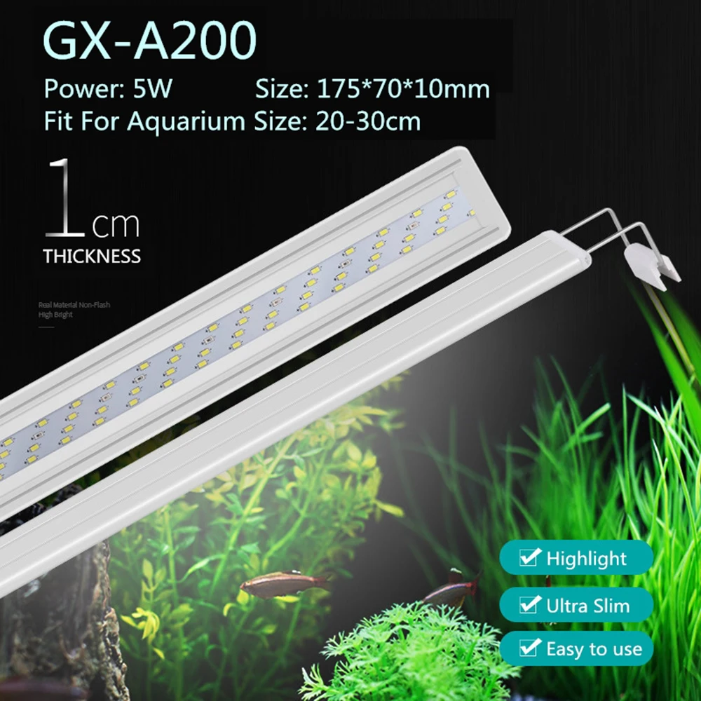 Xiaomi-LED Waterproof Aquarium Light, Fish Tank Light, Lâmpada Subaquática, Decoração de Aquários, Iluminação, Acessórios
