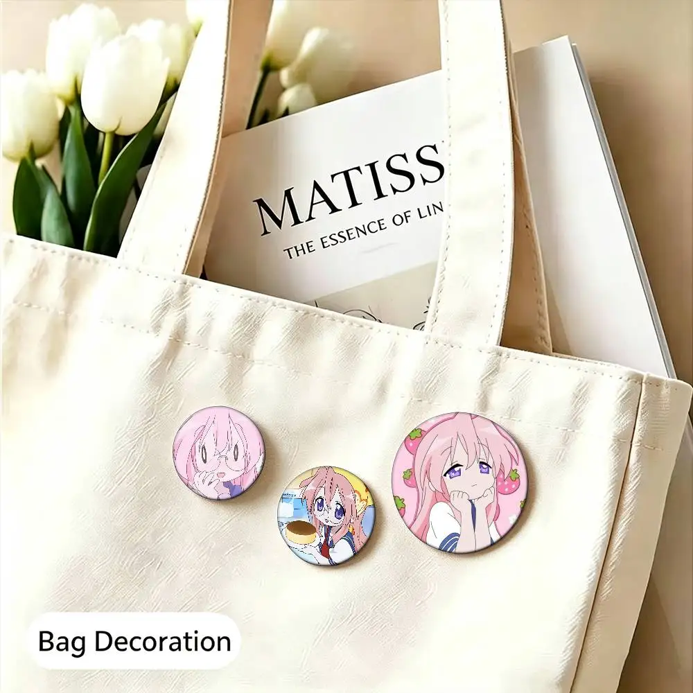 Lucky Star Takara Miyuki  Enamel Pin Tinplate Round Brooch Cosplay Nijigen Otaku Culture Badge 25mm 32mm 44mm 58mm