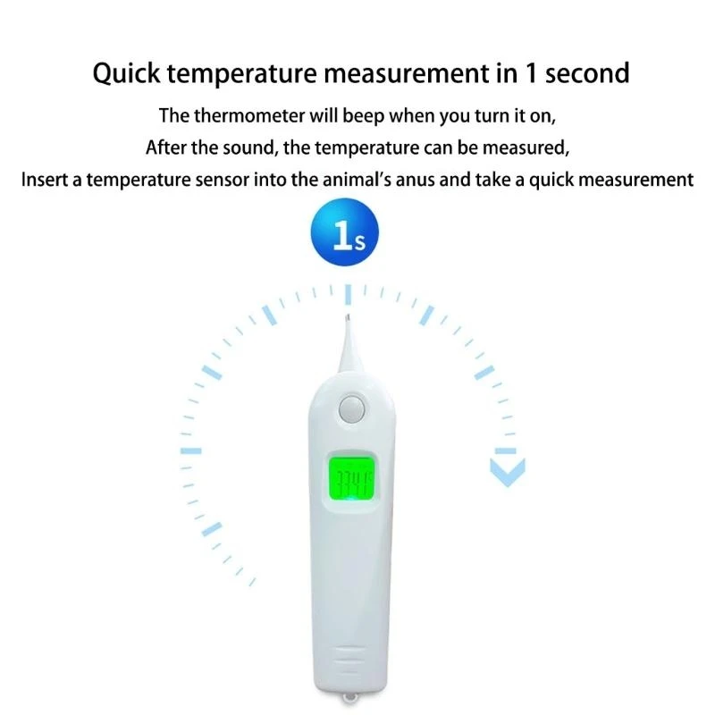 L74D Pet Fever Thermometers for Various Animals Waterproof Fast Readings