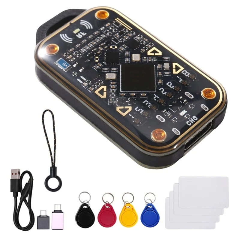 RISE-Chameleon V3.0 RFID Smart Chip Emulator Smart Card Reader NFC Read Writer ID IC Card Tag Copyer+4XUID Keychain/Card