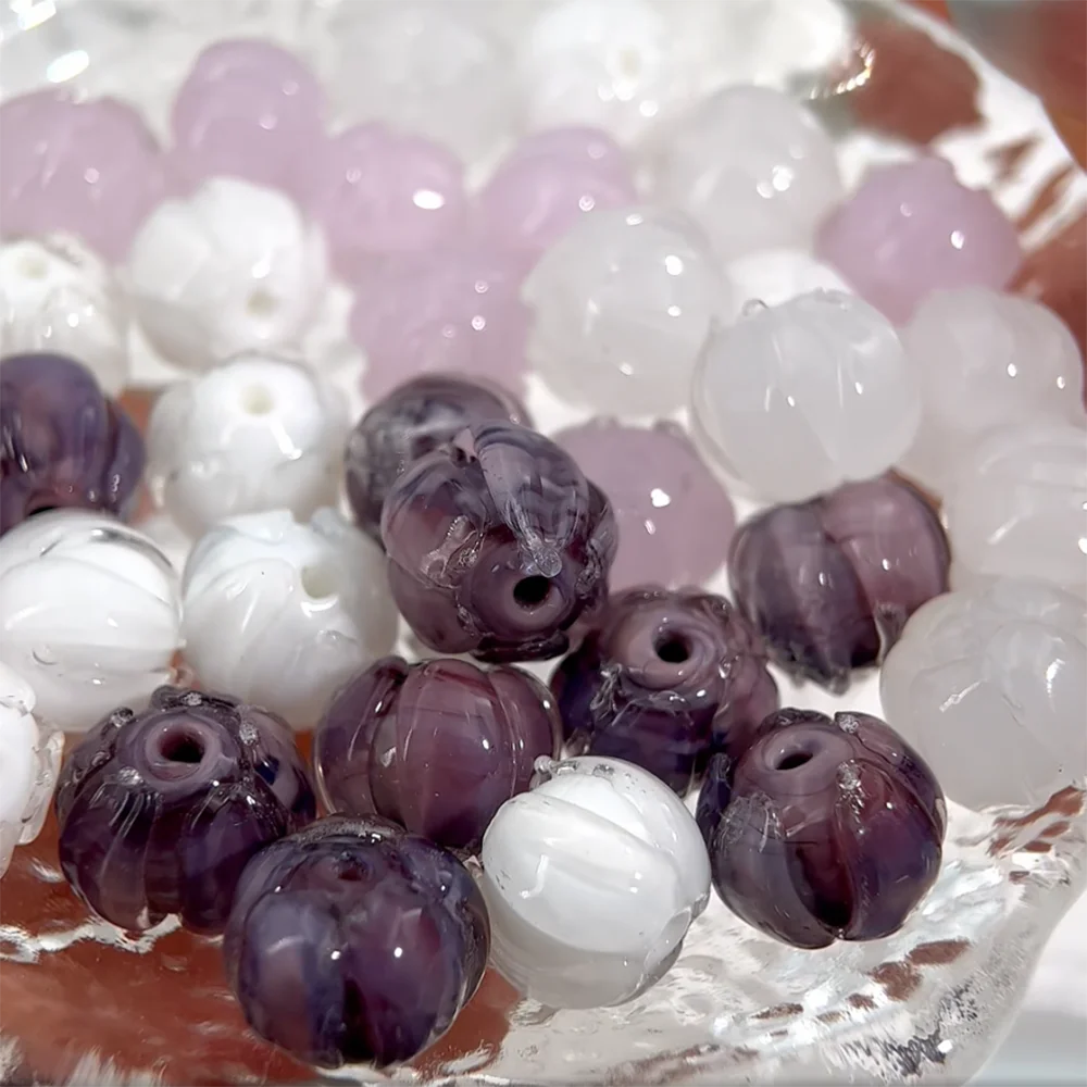 

10PCS/Lot Solid Color Glass Bell Orchid Beads For DIY Necklace Bracelet Handmade Jewelry Accessories Beads Materials Wholesale