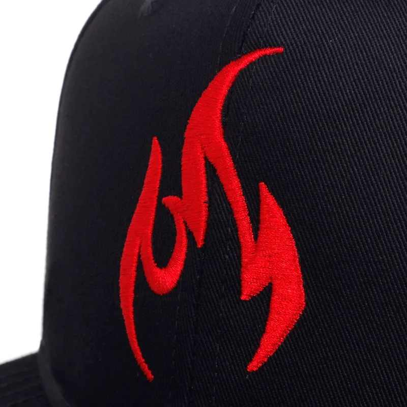 New flame embroidery baseball cap Adjustable cotton snapback hat Men Women Fashion Hip Hop caps trucker hats Sports casual caps