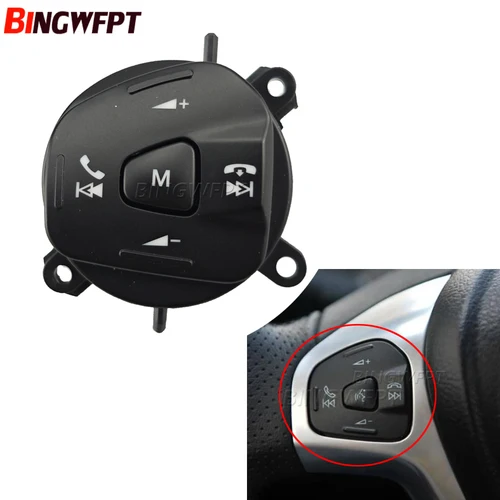 Imagen 1 del producto Botón de interruptor de Control de volumen del volante, retroiluminación azul para Ford Fiesta MK7 MK8 Ecosport 2013 2014 2015, accesorios para coche