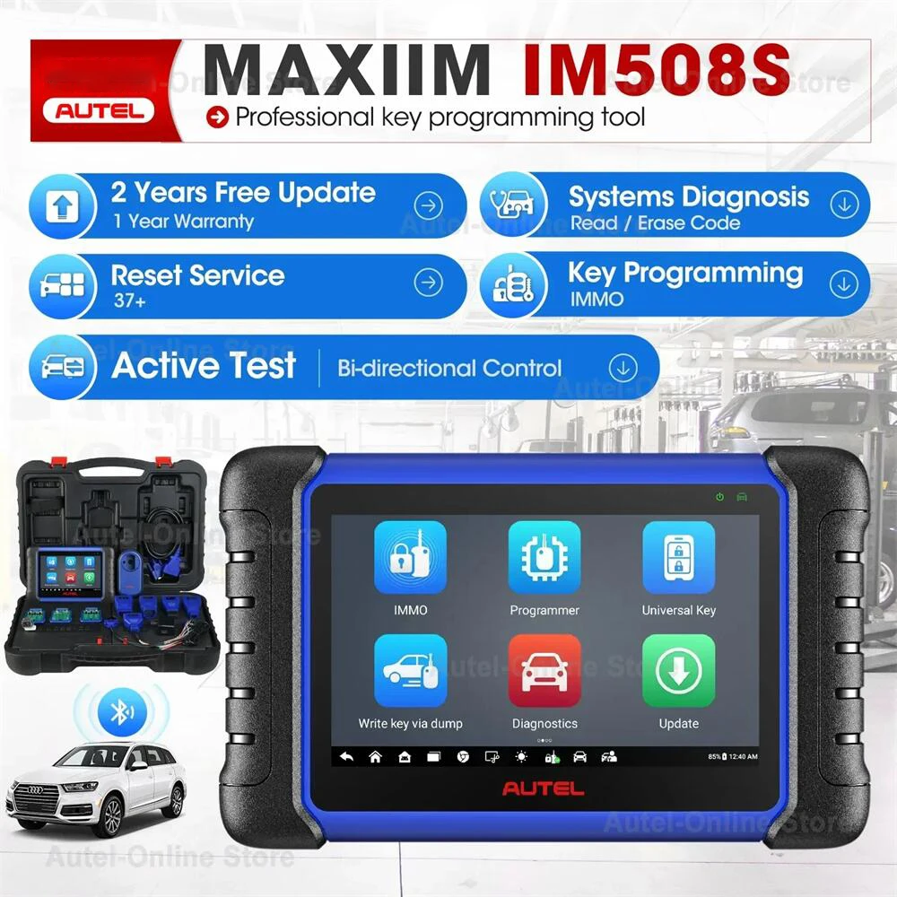 Autel MaxiIM IM508S Key Fob Programming Tool All-in-One Key Programmer Bi-directional OBD2 Scanner Android 11 Updated of IM508