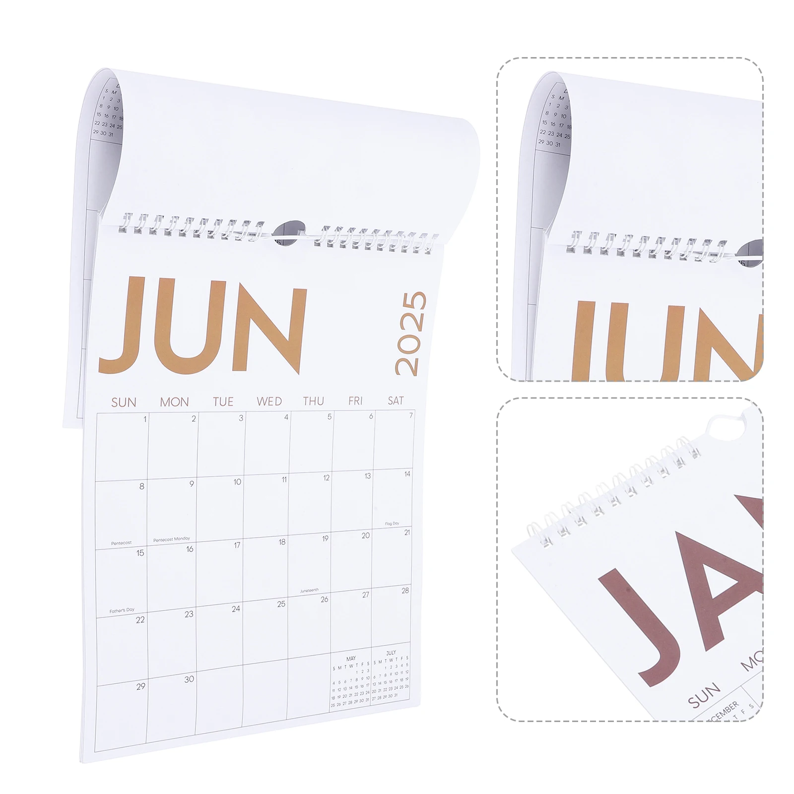 

12pcs 2025 Calendar 12 Months Elegant Hanging Calendar Monthly For Office Home School Academic Year Lunar Planner Tear-