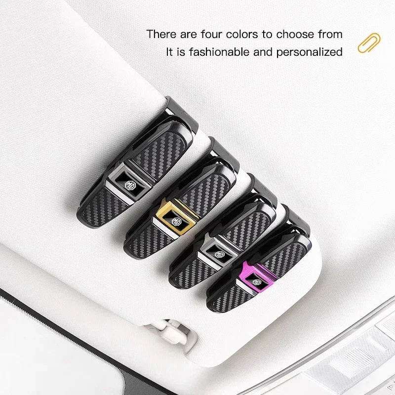 Car Sun Visor Glasses Clip Dual Function Holder Anti-scratch Glasses Clip For MG ZS MG4 EV MG HS MG3 MG5 EV Marvel R MG ONE