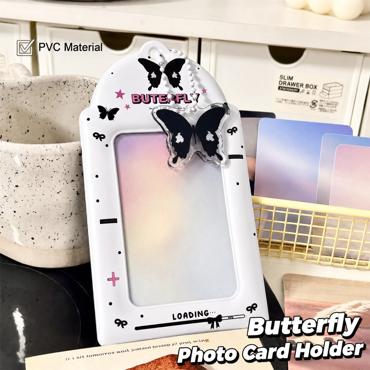 3 Inch Card Holder Sturdy Photocard Holder Protective Card Case Decorative Card Case With Pendant For Campus Life Daily Travel