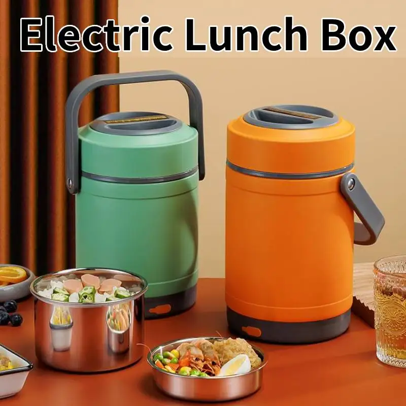 

USB Electric Heated Lunch Box No Water Injection,304 Stainless Steel,Plug-In Insulation,For Office Workers,Constant Temperature