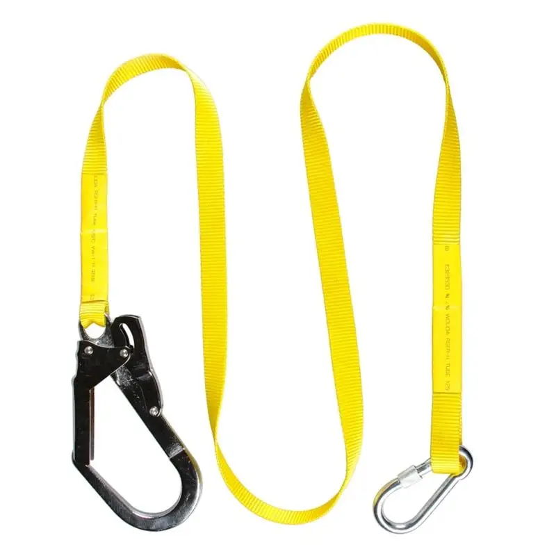 652F Lightweight Steel Climbing Harness with 180cm Polyester Webbing Hook Safety Belt for Mountaineering & Industrial Use