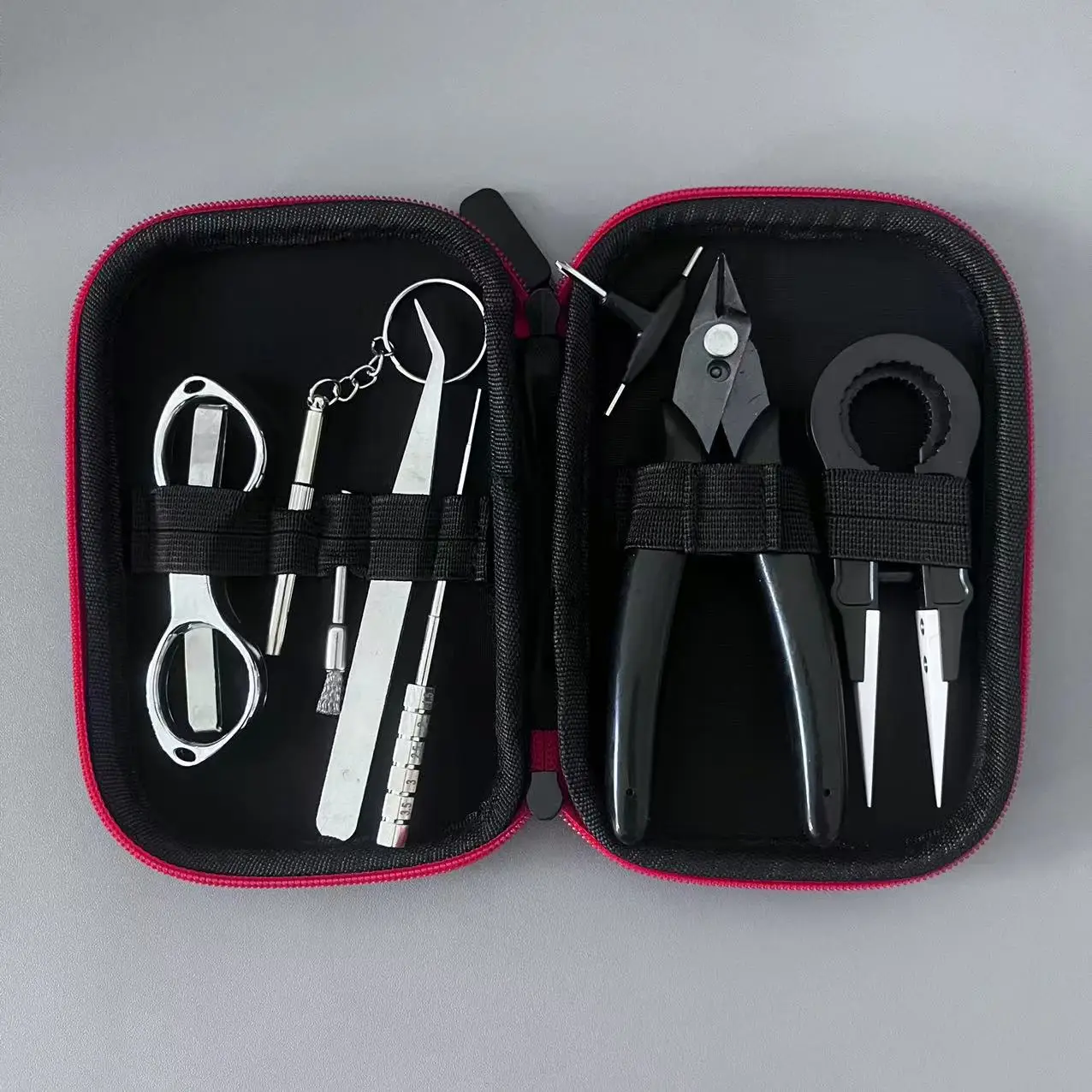 

DIY Tool Kit 9 in 1 Coil jig Tweezers Pliers Repair Tool Kits Cig Accessories Coiling Set with Storage Bag