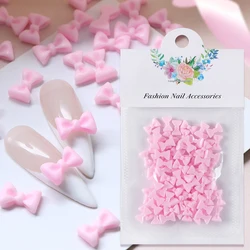 50pcs Bowknot Nail Charms Accessories Pink White Butterfly Tie Manicure Parts DIY Jewelry Making Ribbon Bow Nail Art Decoration