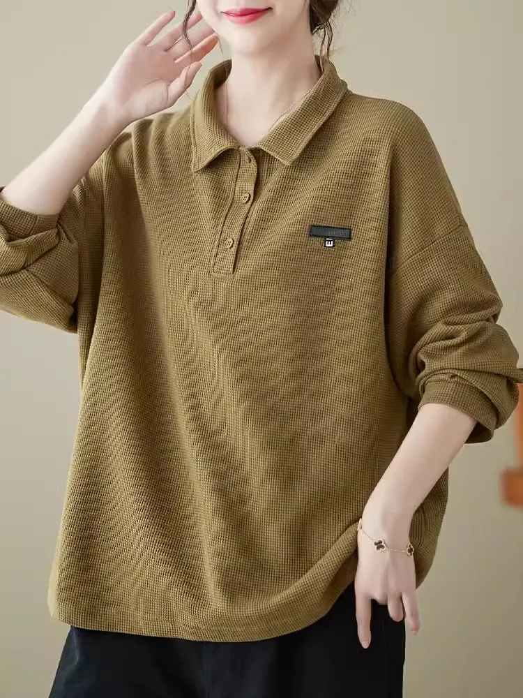 

Новая весенне-осенняя женская толстовка свободного кроя в стиле ретро, однотонная, с капюшоном, из полиэстера, с длинными рукавами