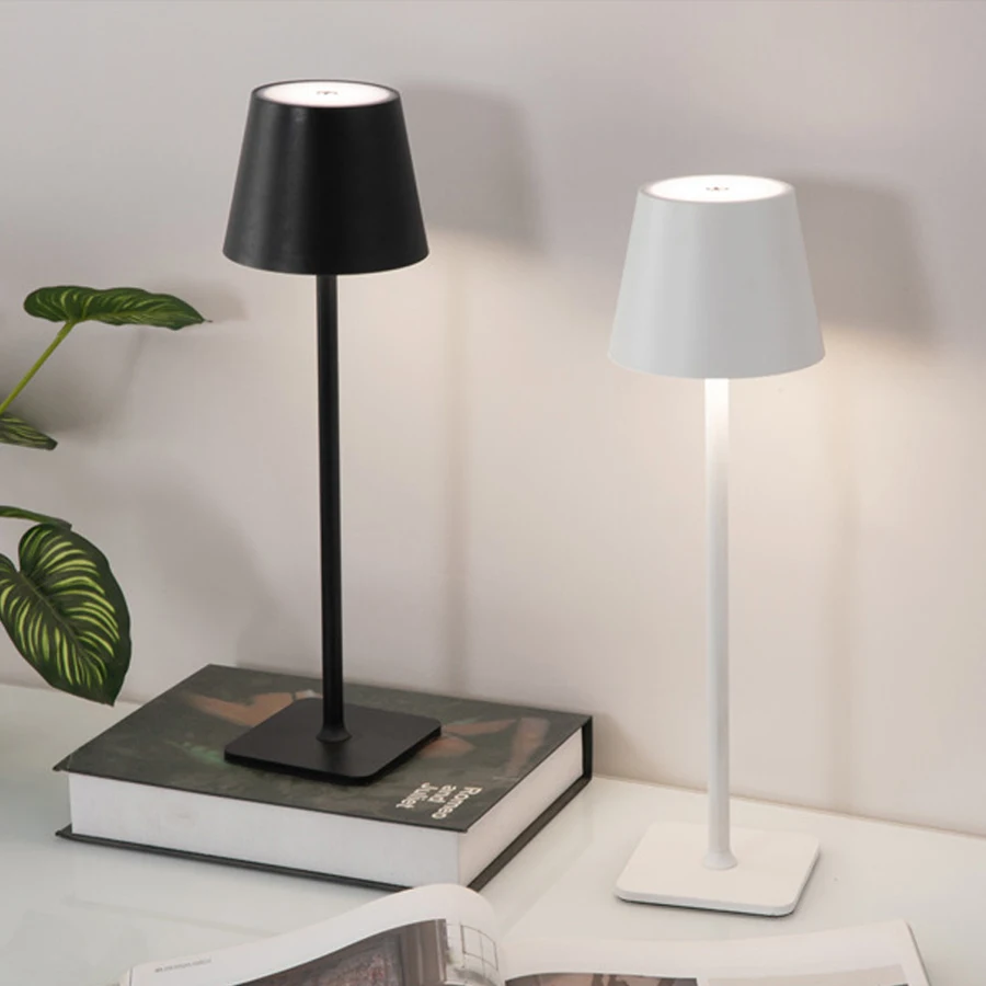 Wireless LED Touch Sensor Table Lamp 3 Colors Adjustable Creative Ambient Night Light Rechargeable Reading Lamp for Study Room