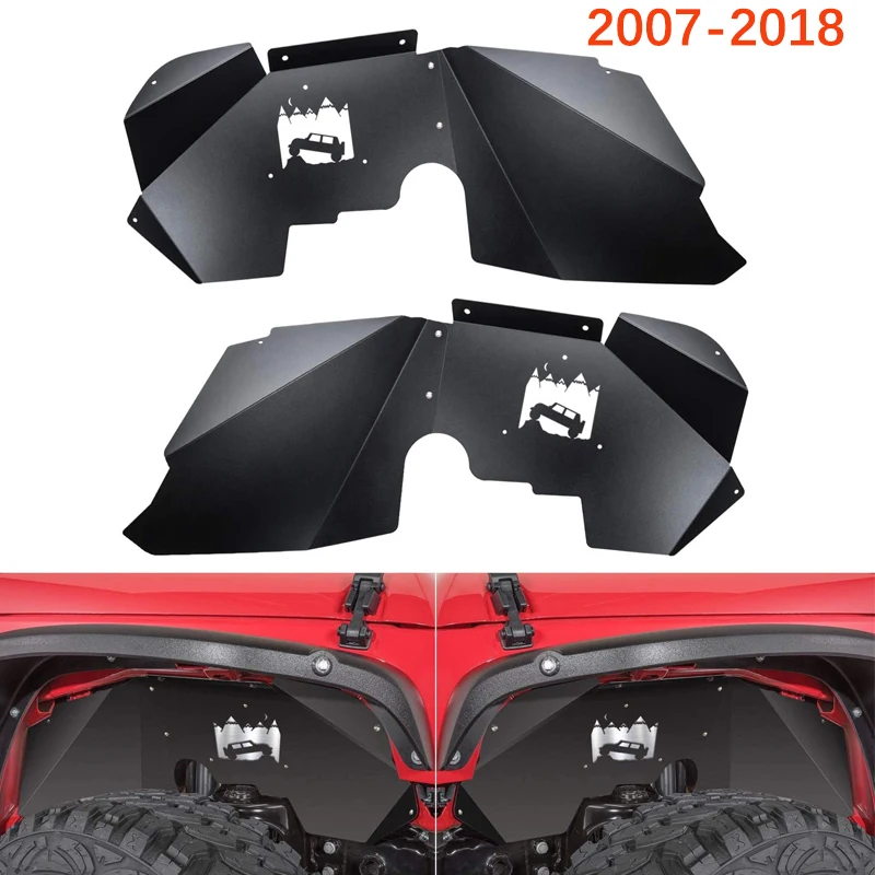 

Передние внутренние крылья для Jeep Wrangler JK JKU 4WD 2007-2018 Off-Roader Logo коррозионно-стойкий алюминий-(черный)