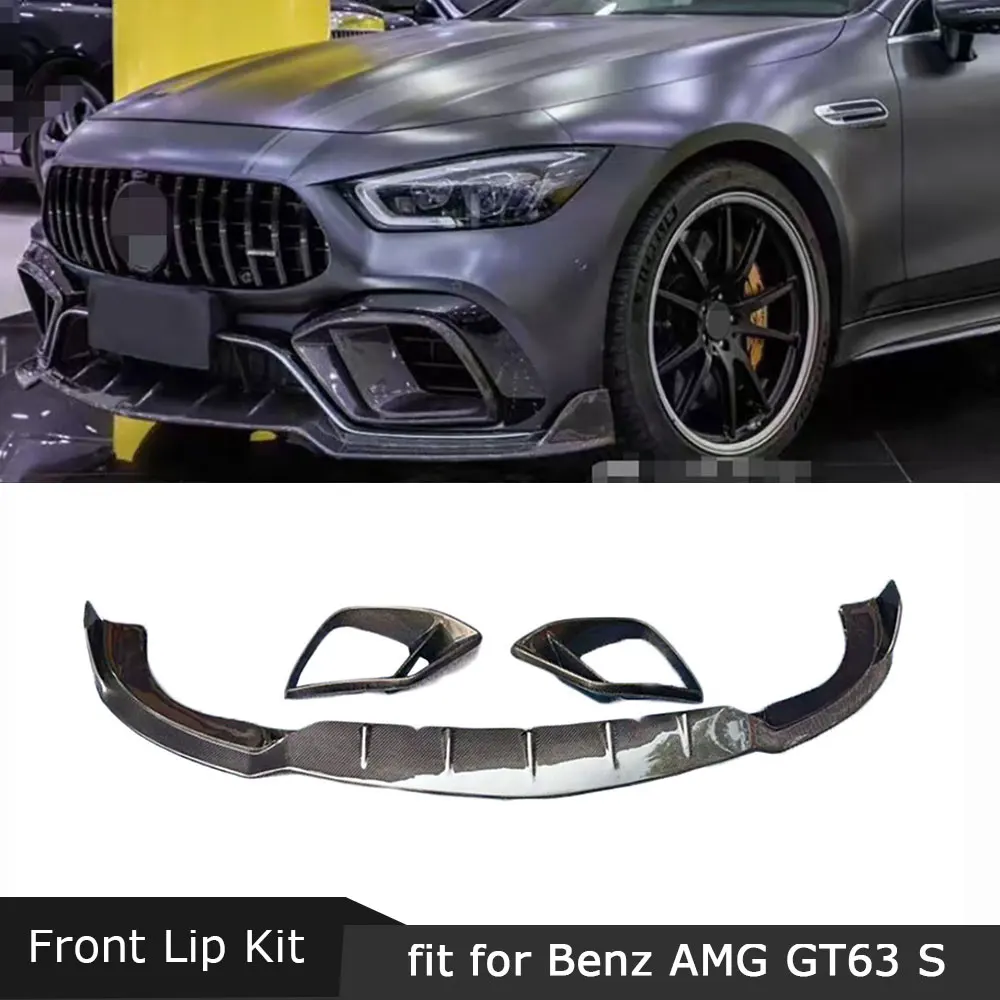 

Front Lip Bumper Spoiler Fog Lamp Air Vent Outlet For Mercedes Benz AMG GT63 GT63S 4 Door 2019-2023 Carbon Fiber Car Styling