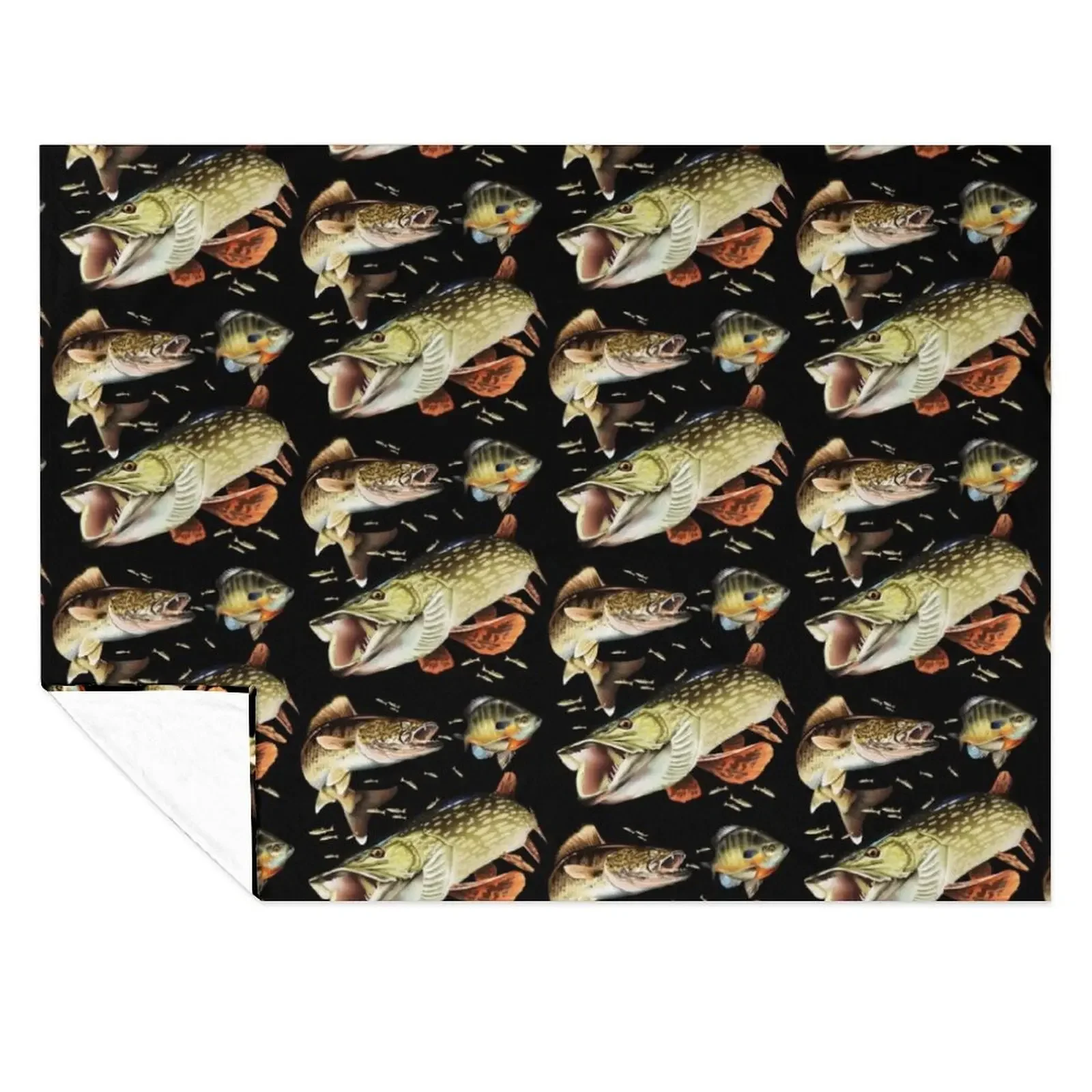 

Mary Tracy - Walleye, Pike and Bluegill Throw Blanket Heavy Weighted heavy to sleep Quilt Blankets