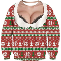 Christmas Ugly Funny 3D Printing Muscle Pattern Sweatshirts For Men New Fashion Pullover Party Cosplay Costume Xmas Gift