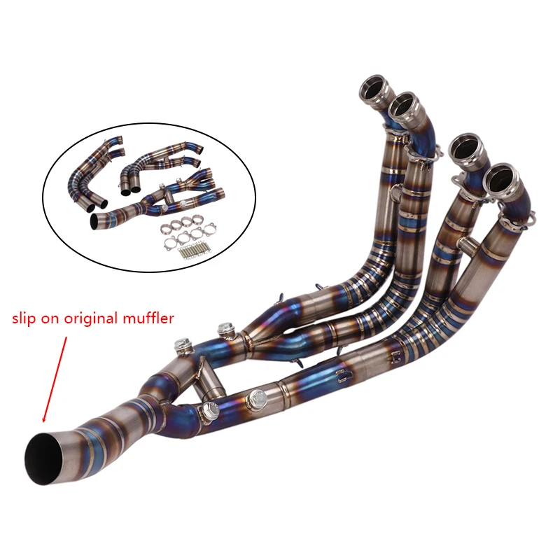 

Для BMW S1000RR 2019-2024 S1000R 2021-2024 выхлопная система без шнуровки мотоциклетные коллекторы передняя соединительная трубка из титанового сплава