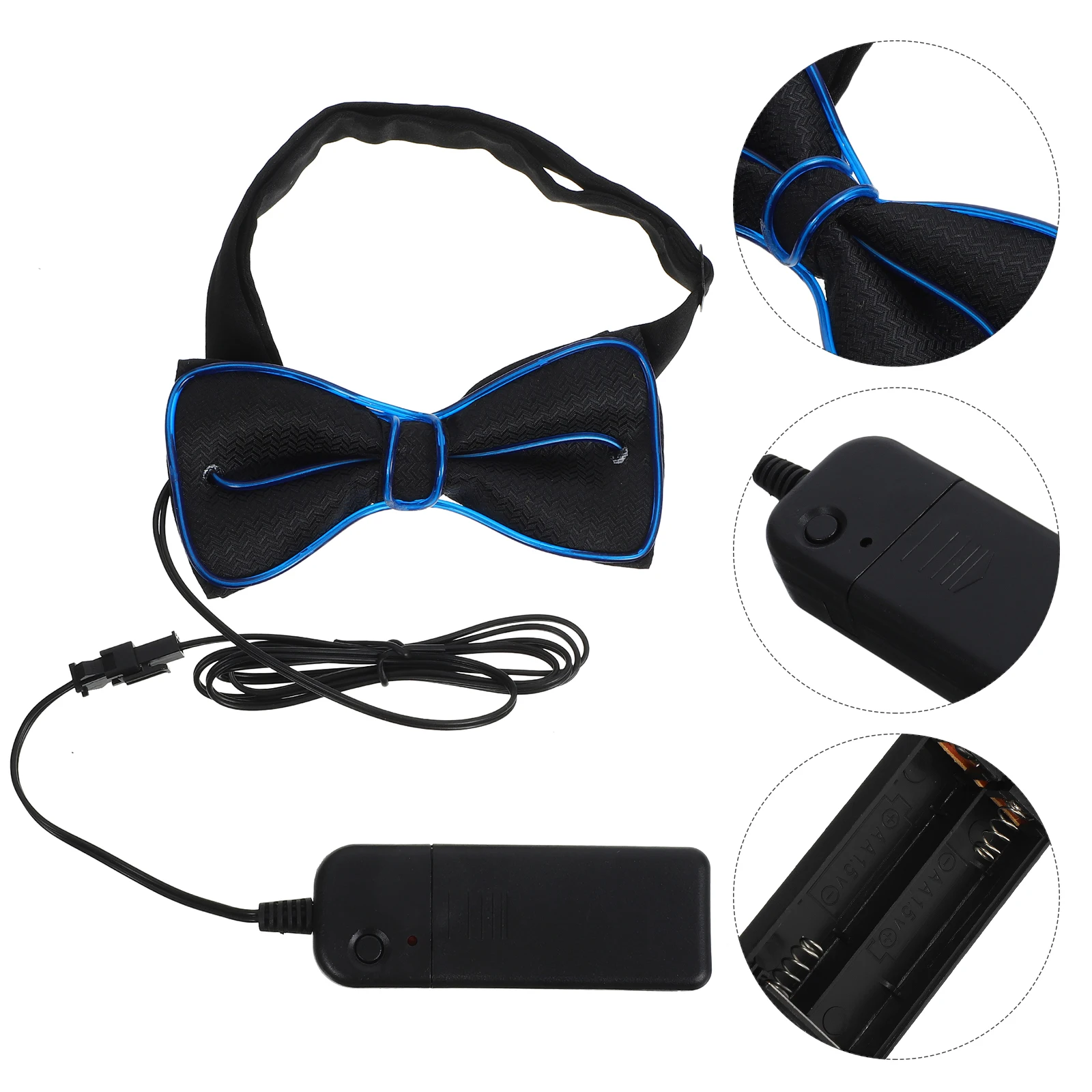 

Party Led Flashing Glowing Tie Luminous Collar Halloween Costume Party Bow Tie Festival Accessory Dark Blue