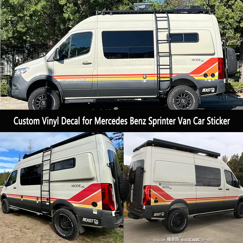 RV Camper Van Graphics Kit for Sprinter Sticker Custom Car Decal Mercedes Benz Motorhome Hood Side Body Vinyl Wrap Outdoor Adven