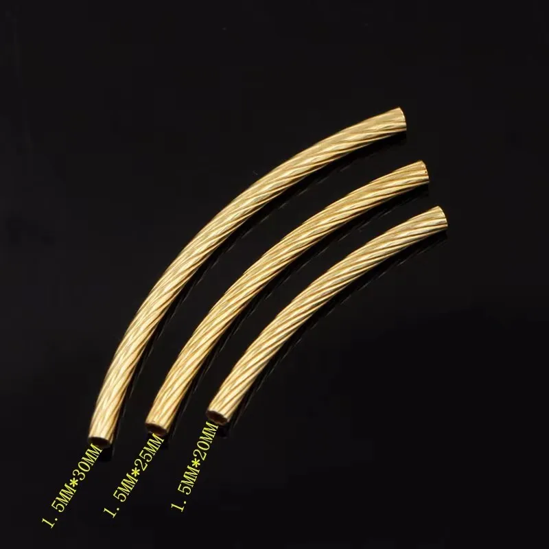 موصل أنبوب منحني حلزوني مملوء بالذهب عيار 14 قيراط للمجوهرات التي تصنعها بنفسك - قلادة سوار