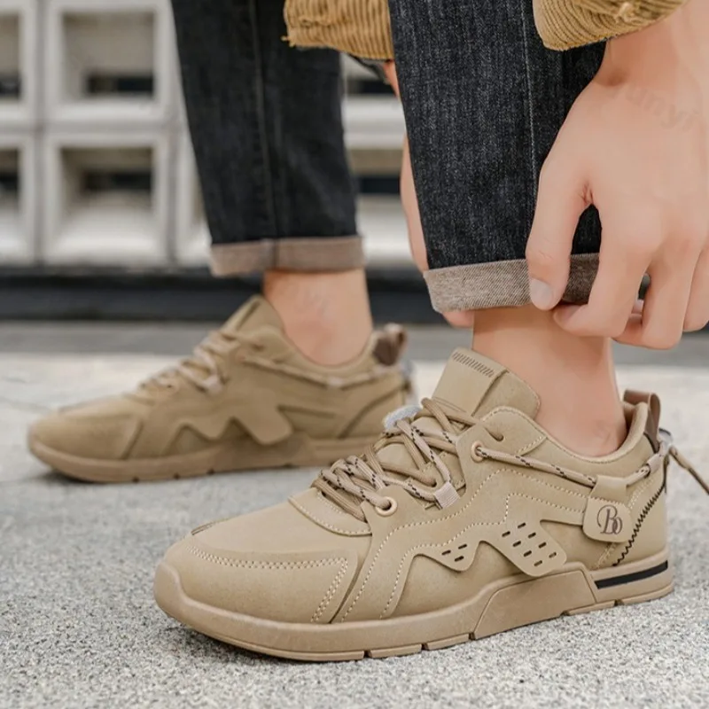 

Мужская повседневная спортивная обувь с однотонным дизайном и низким берцем, осень 2024, новый модный тренд, универсальные удобные нескользящие кроссовки на плоской подошве