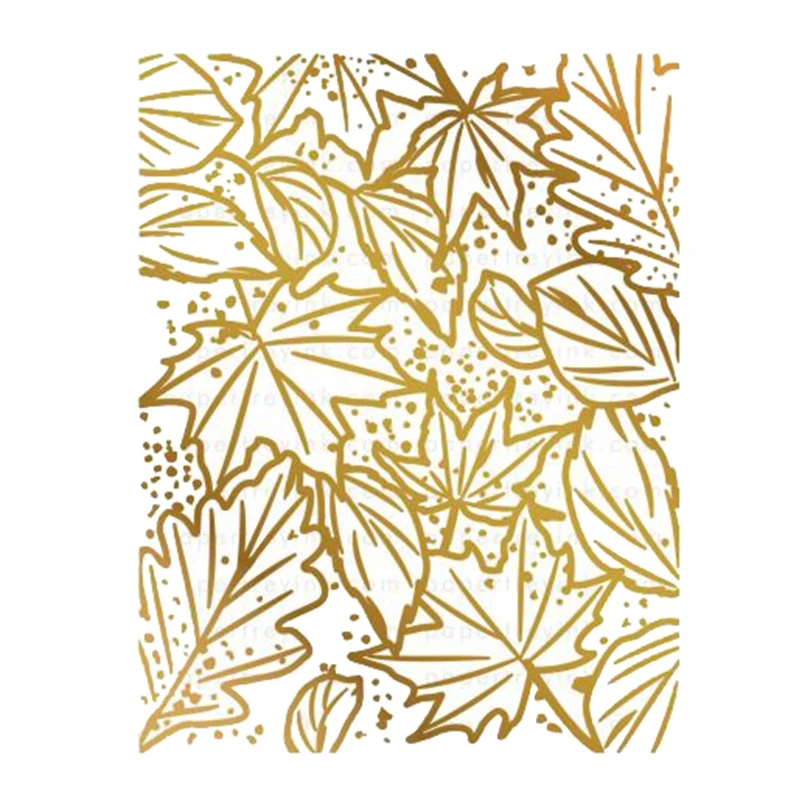 2022 New Arrival Autumn Season Fallen Leaves Hot Foil Plate Scrapbooking for Paper Making Frames Card Craft no Dies Stamp