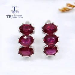 Precious Real Gems Natural ruby S925 Silver Earrings July Birthstone Elegant jewelry for women Engagement & Anniversary gifts