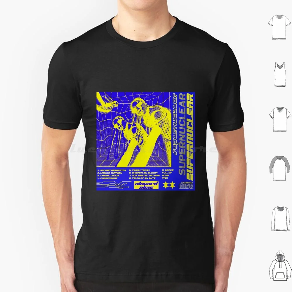 Supernuclear Cd Album Cover T Shirt 6xl Cotton Cool Tee Album Cover Cd Cover Vinyl Cover Y2k Cybercore Typography Neon Y2k Art